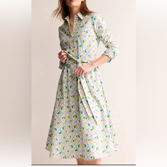 Boden Dresses & Skirts - Boden Amy Cotton Midi Shirt Dress-Lavender, Lemon Grove size 4R